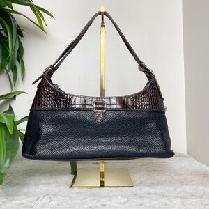 Brighton Black and Brown Hobo Mini Bag